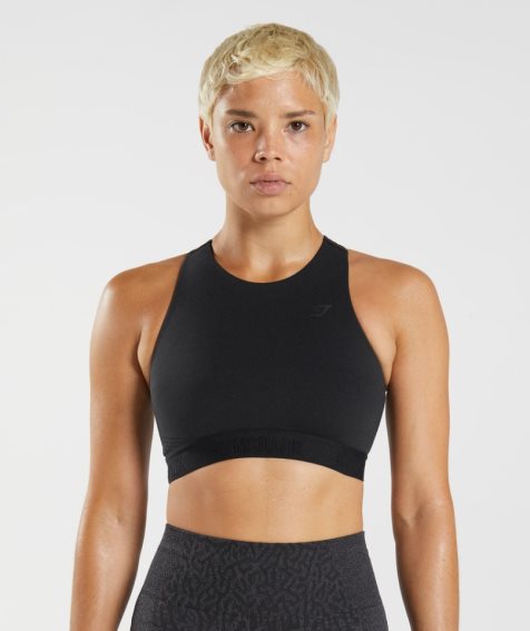 Women's Gymshark 315 Performance High Neck Sports Bra Black | CA 5DA813